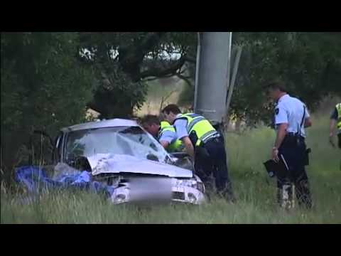 Passenger dead after ute slams into tree - YouTube