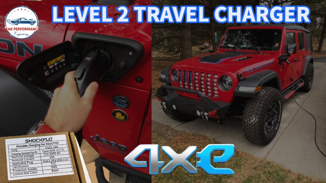 NEW Jeep 4xE Level 1-2 Portable EV Charger - SHOCKFLO 240v 16 Amp for UNDER  $150! - YouTube