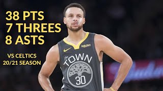 Stephen Curry 38 Pts 7 Threes 11 Rebs 8 Asts Highlights vs Boston Celtics | NBA 20/21 Season