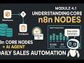 Module 4.1 n8n Beginner Course: n8n Core Nodes + AI Agent Daily Sales Automation
