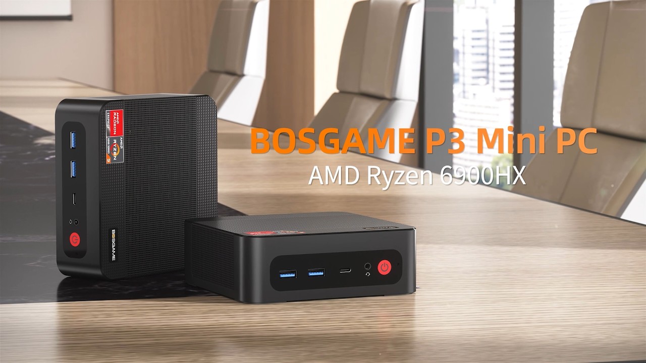 BOSGAME P3 Lite Mini PC, AMD Ryzen 7 6800H, 32GB DDR5, 1TB SSD