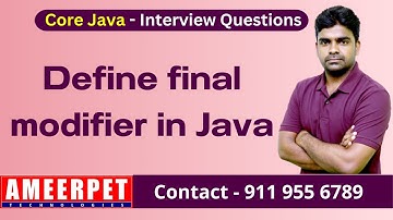 Define final modifier in java | Ameerpet Technologies | By Srinivas