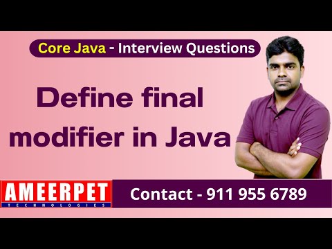 Define final modifier in java | Ameerpet Technologies | By Srinivas