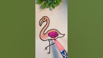 EASY FLAMINGO DRAWING 🦩🦩🦩🦩#shorts #youtubeshorts #art