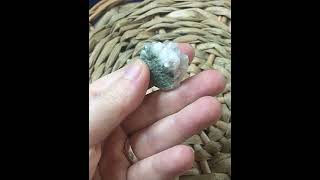 Prase, quartz druse, prazem, crystal, double mineral from the mountains of Sochi