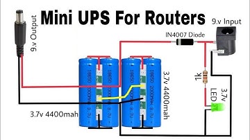 How To Make Mini UPS For WiFi Routers 12V 9V 5V /4400 MAH Power Bank