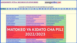TAZAMA MATOKEO YA KIDATO CHA PILI 2022/23 | MATOKEO YA FORM TWO
