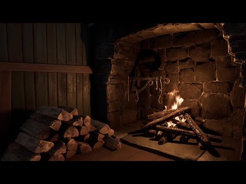 مشب نار مع صوت الحطب فيديو للتصميم بدون موسيقى