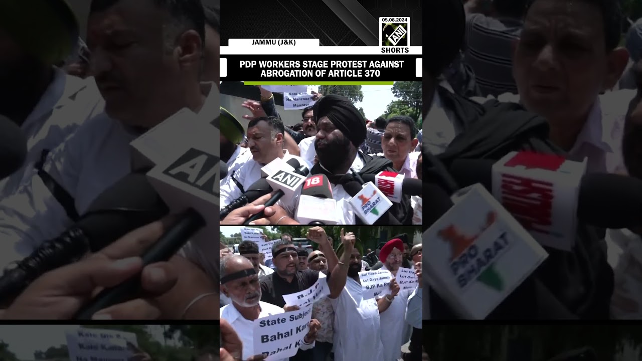 PDP workers stage protest march against abrogation of Article 370 in Jammu