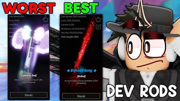 I used WORST to BEST SECRET DEVELOPER RODS in Fisch (Roblox Fisch)