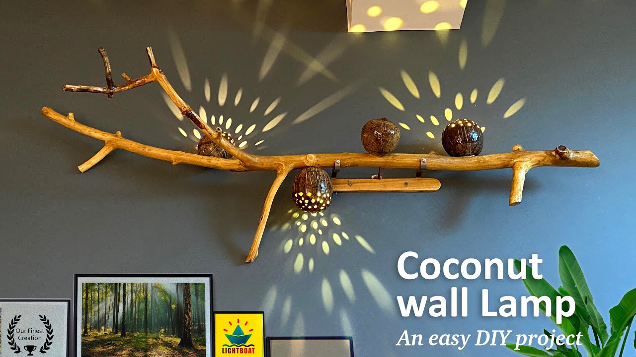 Coconut wall lamp| hanging Craft 