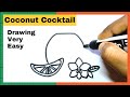 DRAW a Coconut Cocktail Masterpiece | Coconut Cocktail Drawing | Easy Drawing | Drawing Steps 101