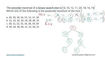 GATE 2020 | DS | BINARY SEARCH TREE | GATE TEST SERIES | SOLUTIONS ADDA | EXPLAINED BY POOJA