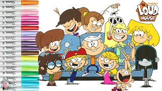 The Loud House Coloring Book Page Lincoln Loud & All 10 Sisters Lori Leni Luna Luan Lynn Lucy Lola