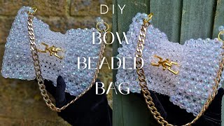 DIY BOW SHAPED BEADED BAG TUTORIAL. HOW TO MAKE A BOW SHAPED BEADED BAG.