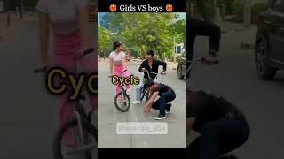 GIRL CYCLE VS BOYS CYCLE STUNT😎😱 competition #stunt #bike #cycle #shorts #rider #bhojpuri #lastest