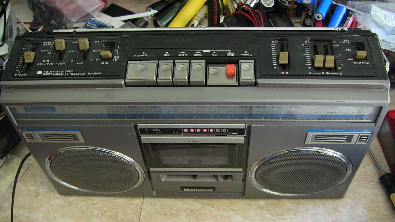 プレーヤー kenken National RX-5105 play line-in cassette karaoke review before