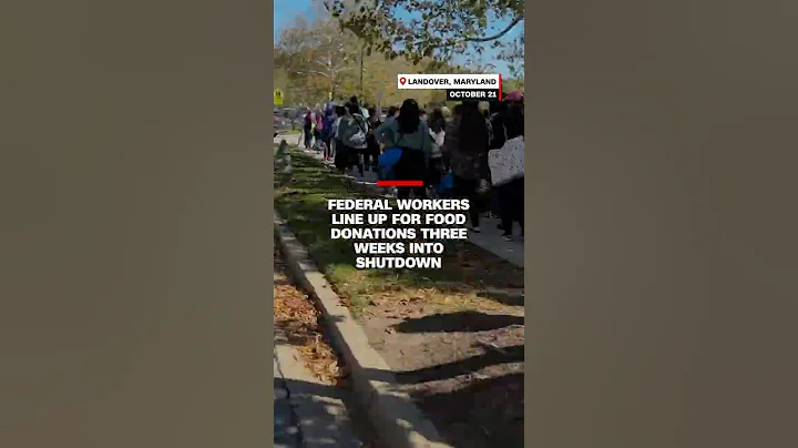 Federal workers line up for food donations three weeks into shutdown