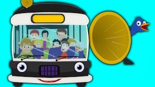 Ruedas en el autobús | Cartoon para los niños | canción infantil popular | autobús negro