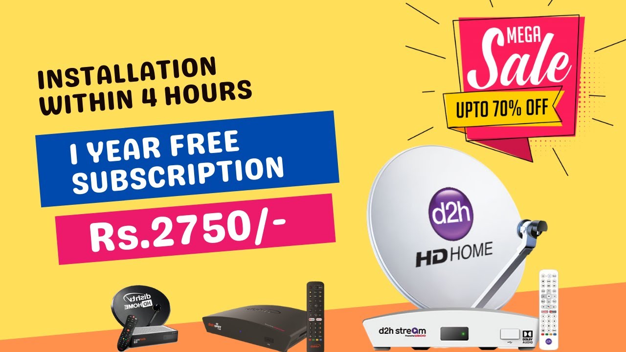 Dish TV HD/ SD Set Top Box Online with Antenna 1 Year Free