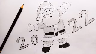 تعلم رسم بابا نويل 🎅🎅 خطوة بخطوة || رسم  السنة الجديدة 2022 رسم سهل للمبتدئين 🎉