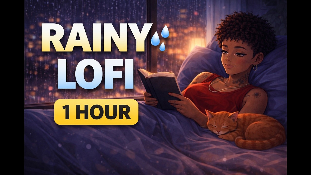 Rainy Window Lofi 🌙 Cozy Night Beats for Studying, Relaxing & Deep Focus (1 Hour)