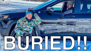 How much snow can the Jeep Cherokee Trailhawk plow through?? | SPOILER - it gets STUCK!!