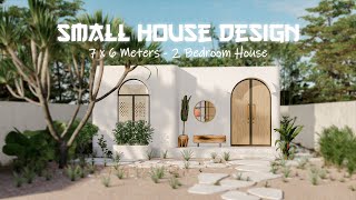 Small House Design | 7 x 6 Meters | 2 Bedroom House