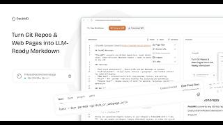 Turn GitHub Repos, Local Folders, or Web Pages into LLM-Ready Markdown