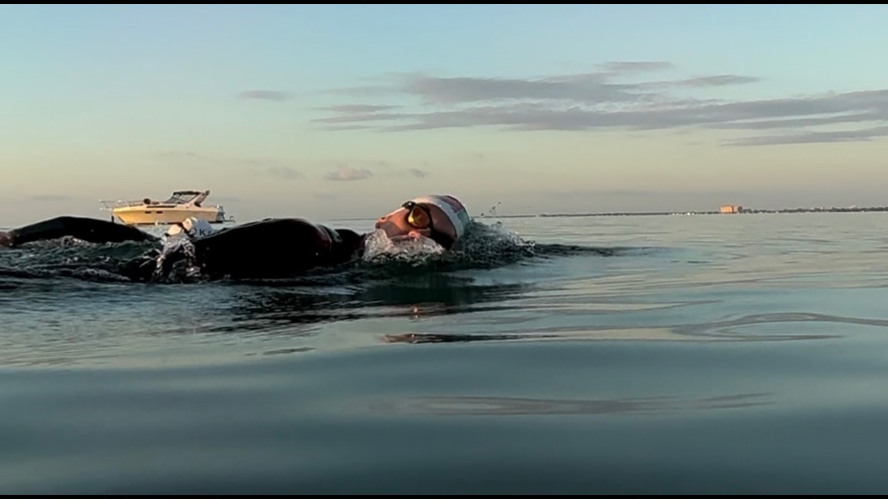 Open water swim - Synchronized stroke