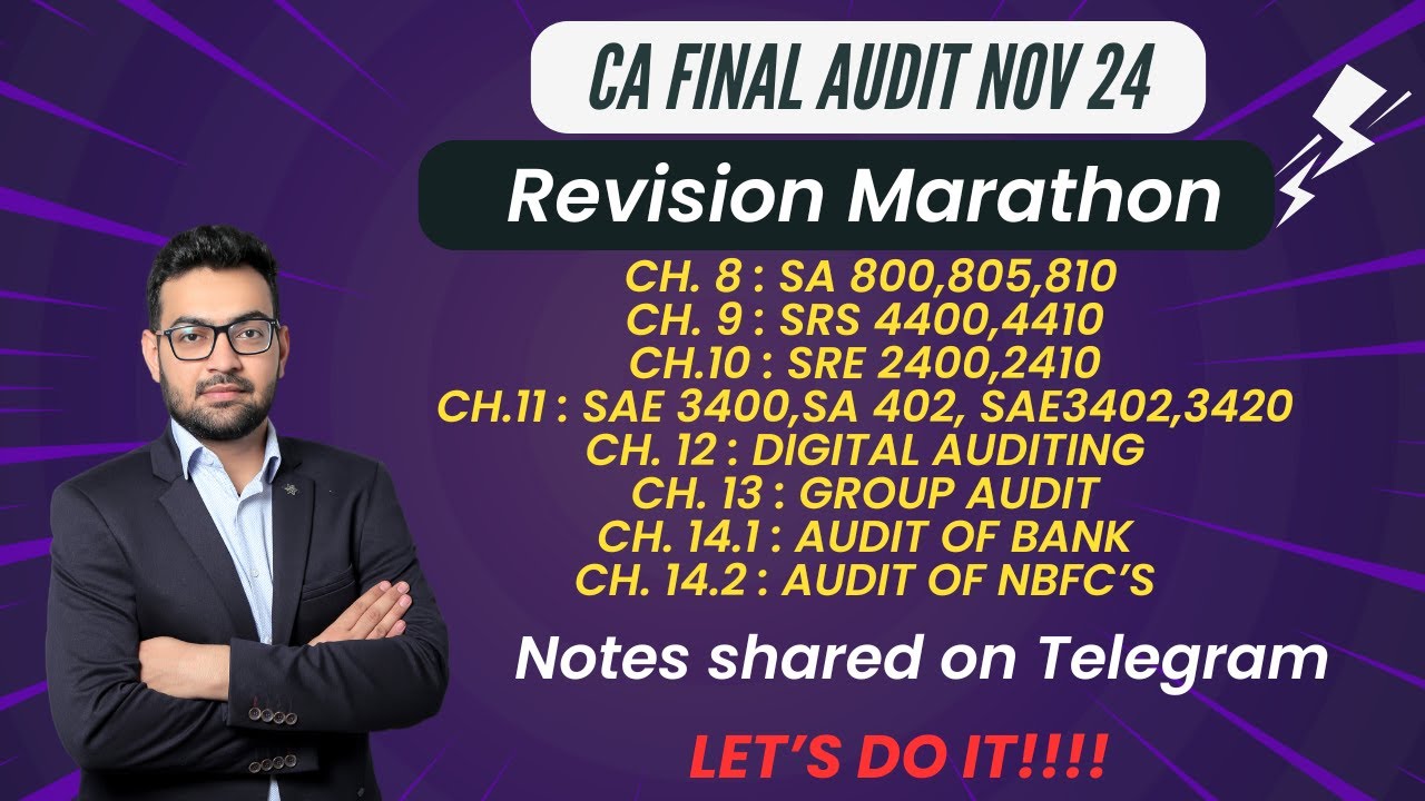 CA FINAL AUDIT MARATHON Part -1 I ICAI MODULE 2 CHAPTERS - YouTube