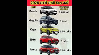 8 लाख के बजट की सबसे अच्छी Suv कारें🔥🔥 Best Suv Cars Under 8 Lakhs in India 2026✅️ #viral💯 #bestcars