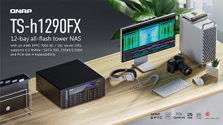 NAS-накопитель TS-h1290FX с флэш-накопителем в корпусе Tower с AMD EPYC 7002, поддержкой U.2 NVMe или SATA SSD, 25GbE, PCIe Gen4