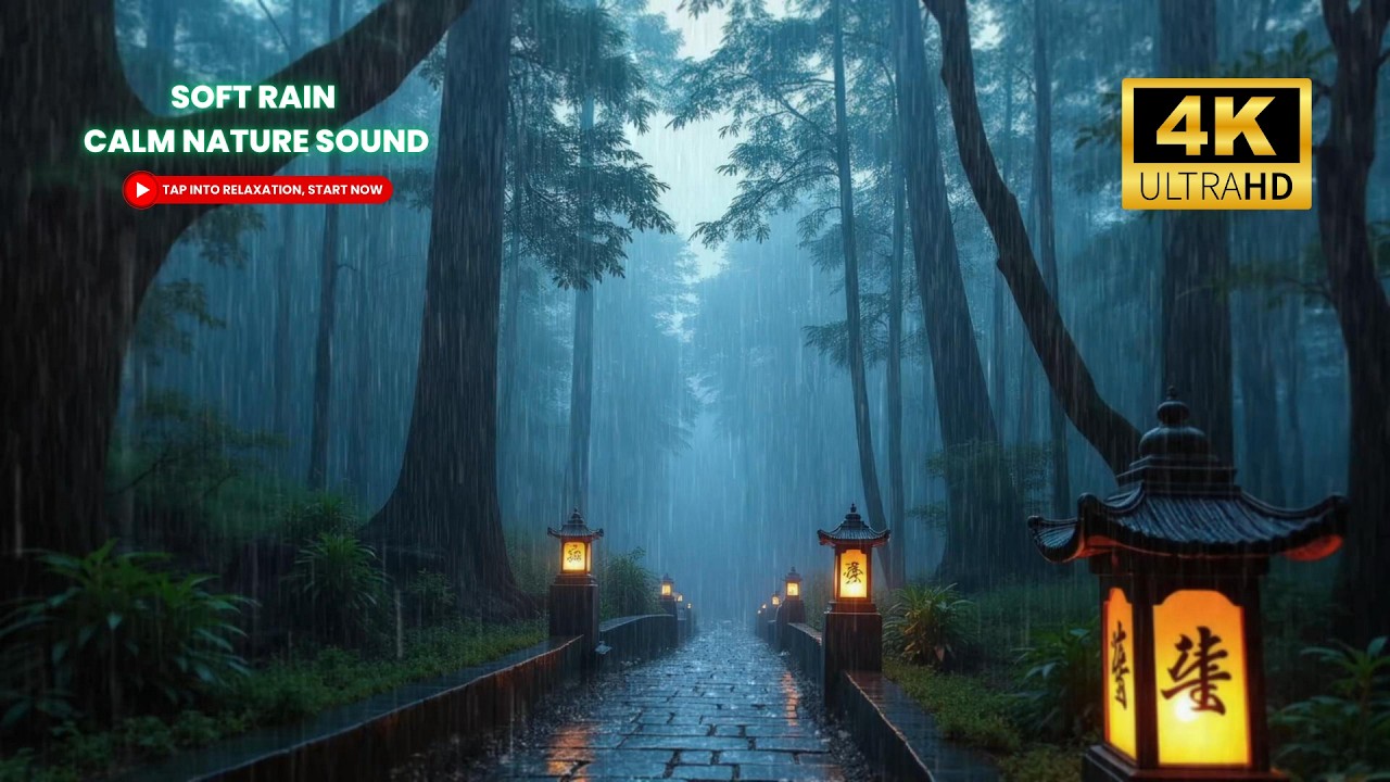 Deep Sleep Sounds with 4K Forest Rain | Calming Nature, Peaceful Rain ...