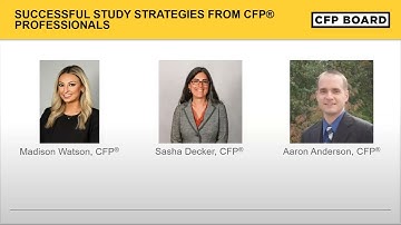 "Successful Study Strategies from CFP® Professionals" Webinar