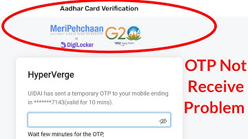 Fix Meri Pehchaan DigiLocker UIDAI OTP Verification Not Coming Problem Solve