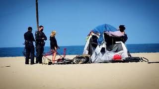 L.A.P.D. AT Venice Beach Homeless Encampment
