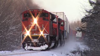Rear DPU on a Very Late Stack Train CN 121 at Lutesville East - Berry Mills, NB