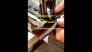 Making belt from leather manufacturing factory #belt #factory #beltmaking #customerservice #leather