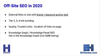 SEO in 2020 - On-Page, On-Site, Off-Site SEO - Digital Marketing with Bill Hartzer