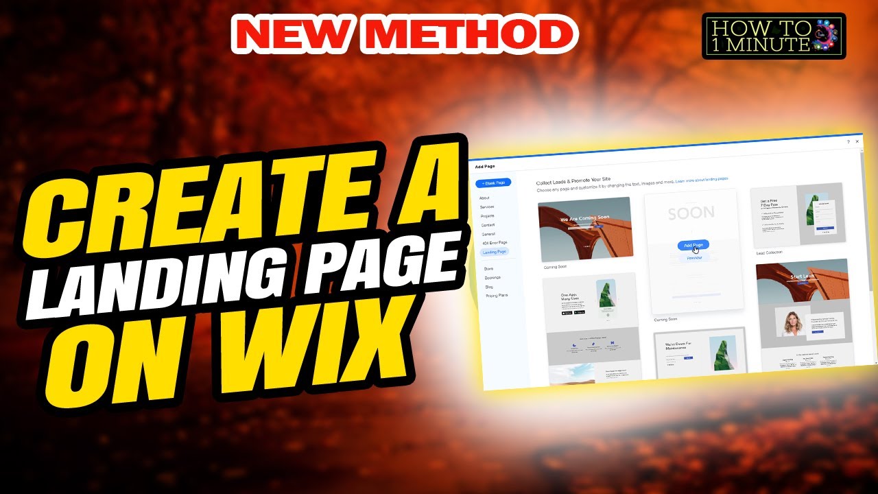 How to create a landing page on wix 2025 - YouTube