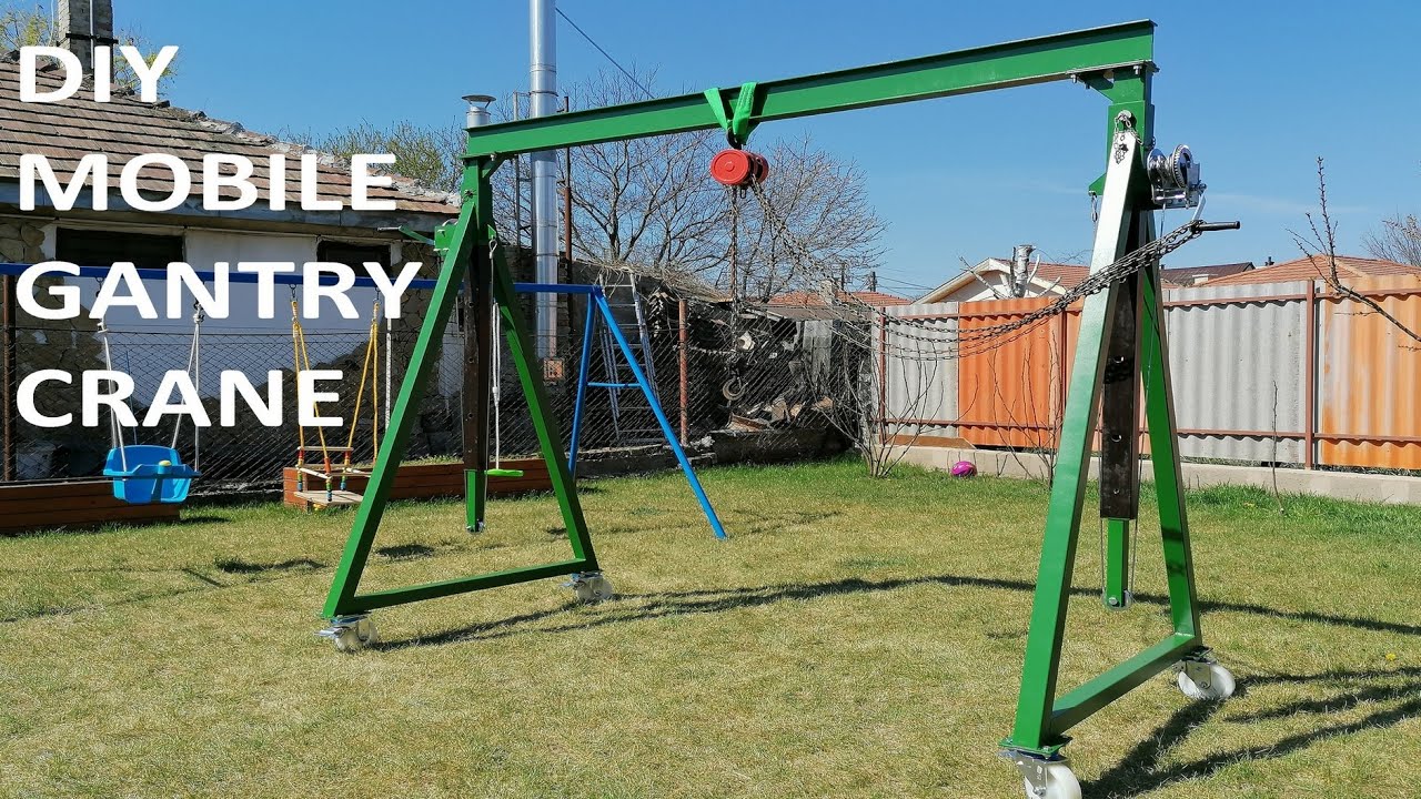 Homemade mobile gantry crane - YouTube
