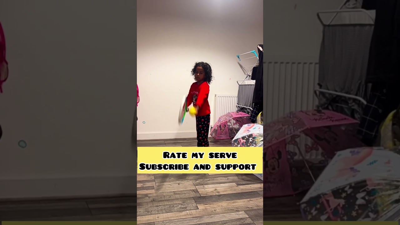 Tennis Serve Practice at Home | 6yr Old Aadhya Santhosh 