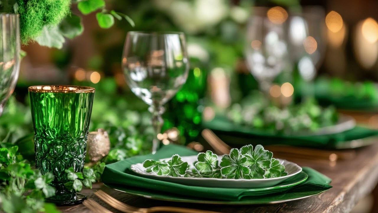 Soft Piano Music & St. Patrick’s Day Tablescapes – Work, Study, Relax & Enjoy Cozy Elegant Ambience