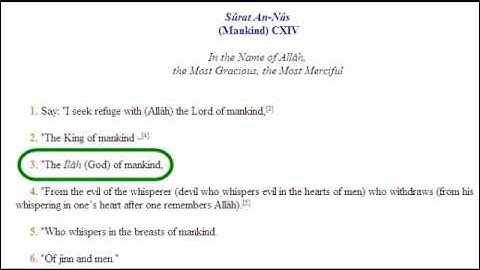 ترجمة القرآن إنجليزي سورة الناس Translation of Quran Chapter114