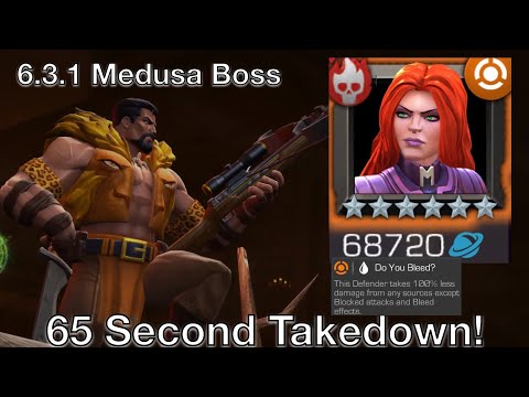 Kraven Obliterates 6.3.1 Medusa in 65 Seconds-Mcoc