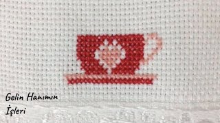 KOLAY ETAMİN YAPIMI | BASİT FİNCAN MOTİFİ İŞLEME | KANAVİÇE NASIL İŞLENİR | Hand Embroidery