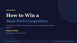 How to win a stock pitch competition | lessons from an Ira Sohn winner