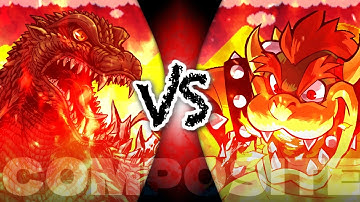 Godzilla vs Bowser (Composite) - the universe battle