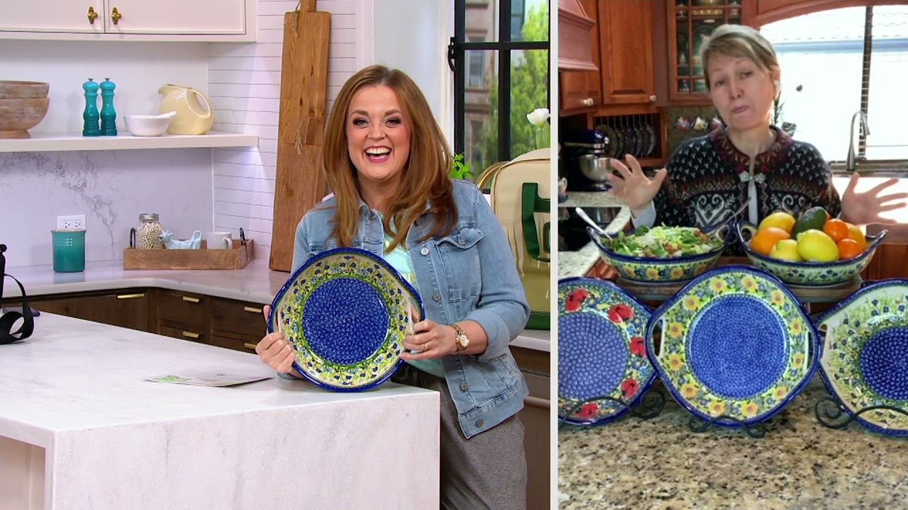 Lidia's Polish Pottery Hand-Painted Large Pasta Bowl on QVC